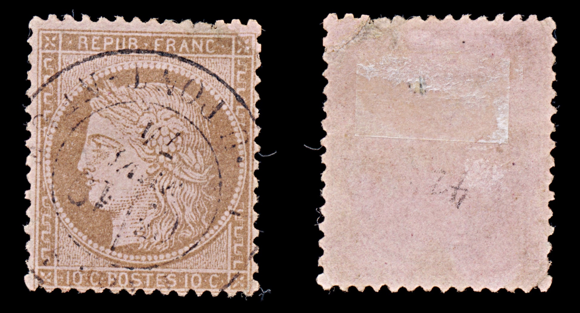 7944: France SG194 10c Brown 1873 Sc#55 Mi49 Used C£15