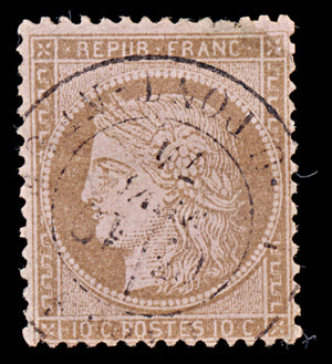 7944: France SG194 10c Brown 1873 Sc#55 Mi49 Used C£15