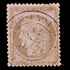 7944: France SG194 10c Brown 1873 Sc#55 Mi49 Used C£15, view 3