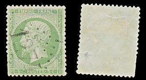 7945: France SG89 5c Green 1862 Sc#23 Mi19a Used C£13