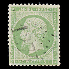7945: France SG89 5c Green 1862 Sc#23 Mi19a Used C£13, view 3