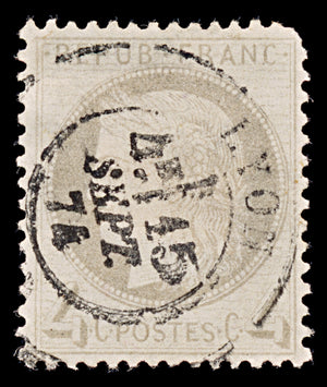 7948: France SG189 4c Grey 1872 Sc#52 Mi47 Used C£55