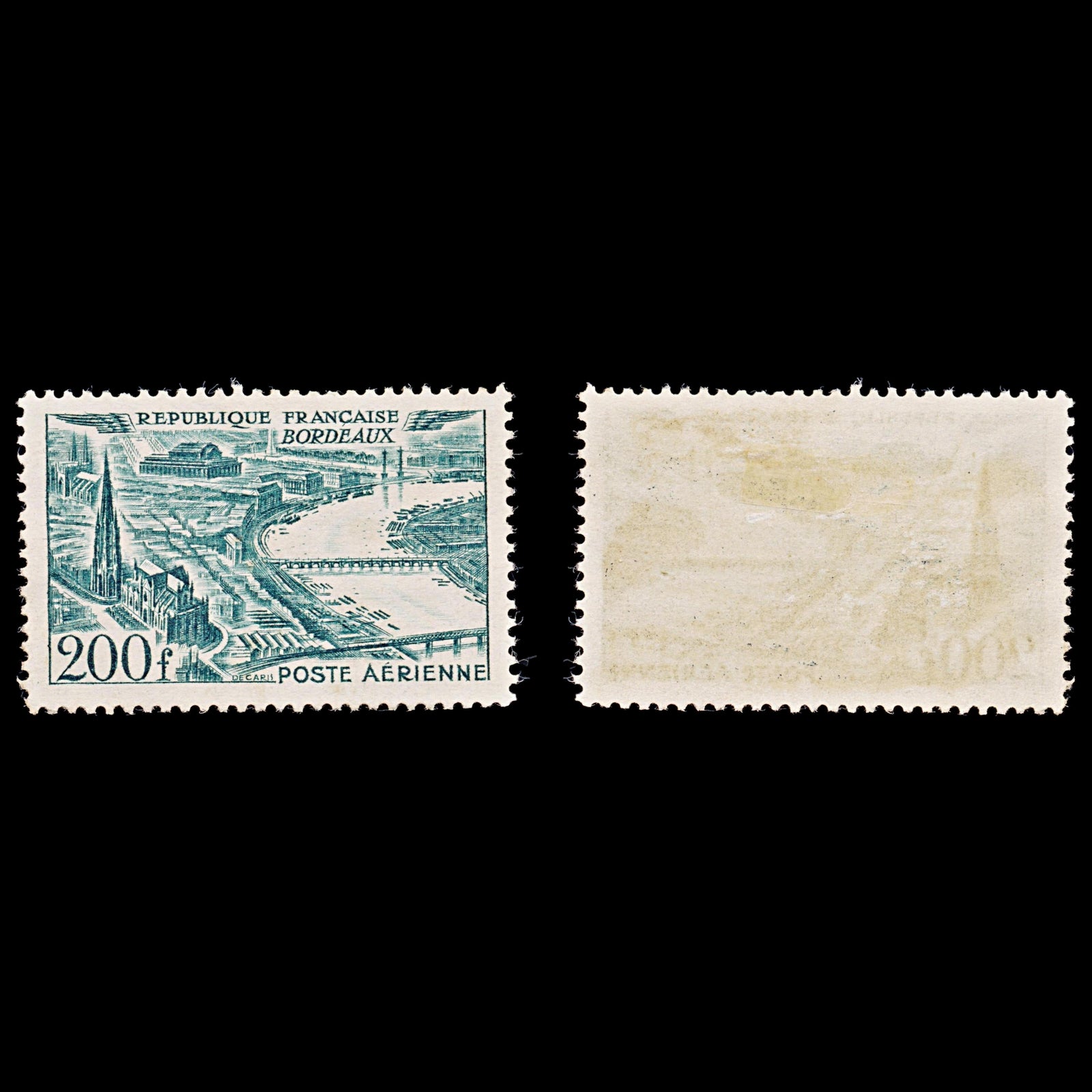 7951: France SG1056 200F Dark blue green 1949 Sc#C24 Mi862 Mint MH C£22