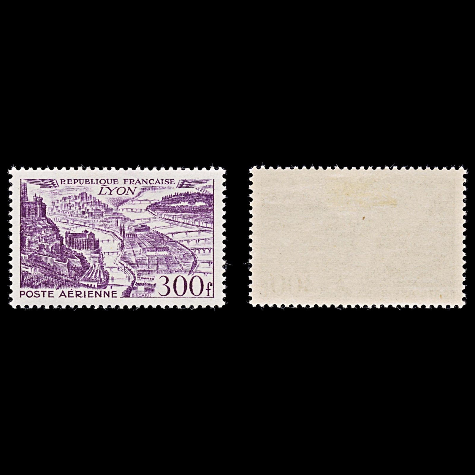 7952: France SG1057 300F Dark violet 1949 Sc#C25 Mi863 Mint MH C£26