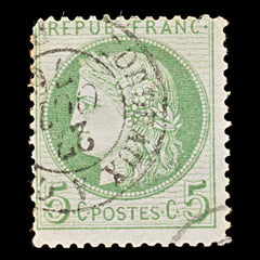 7955: France SG192 5c Green 1872 Sc#53a Mi48a Used C£13, view 3