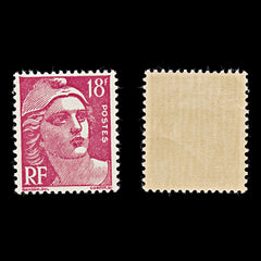7956: France SG1007e 18F Carmine 1951 Sc#654 Mi905 Mint MNH C£27, view 2