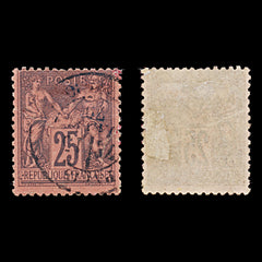 7964: France SG262 25c Black 1878 Sc#93 Mi74 Used C£28, view 2