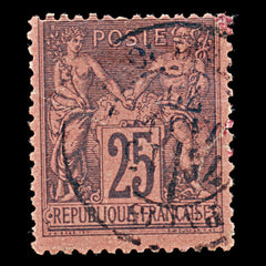7964: France SG262 25c Black 1878 Sc#93 Mi74 Used C£28, view 3