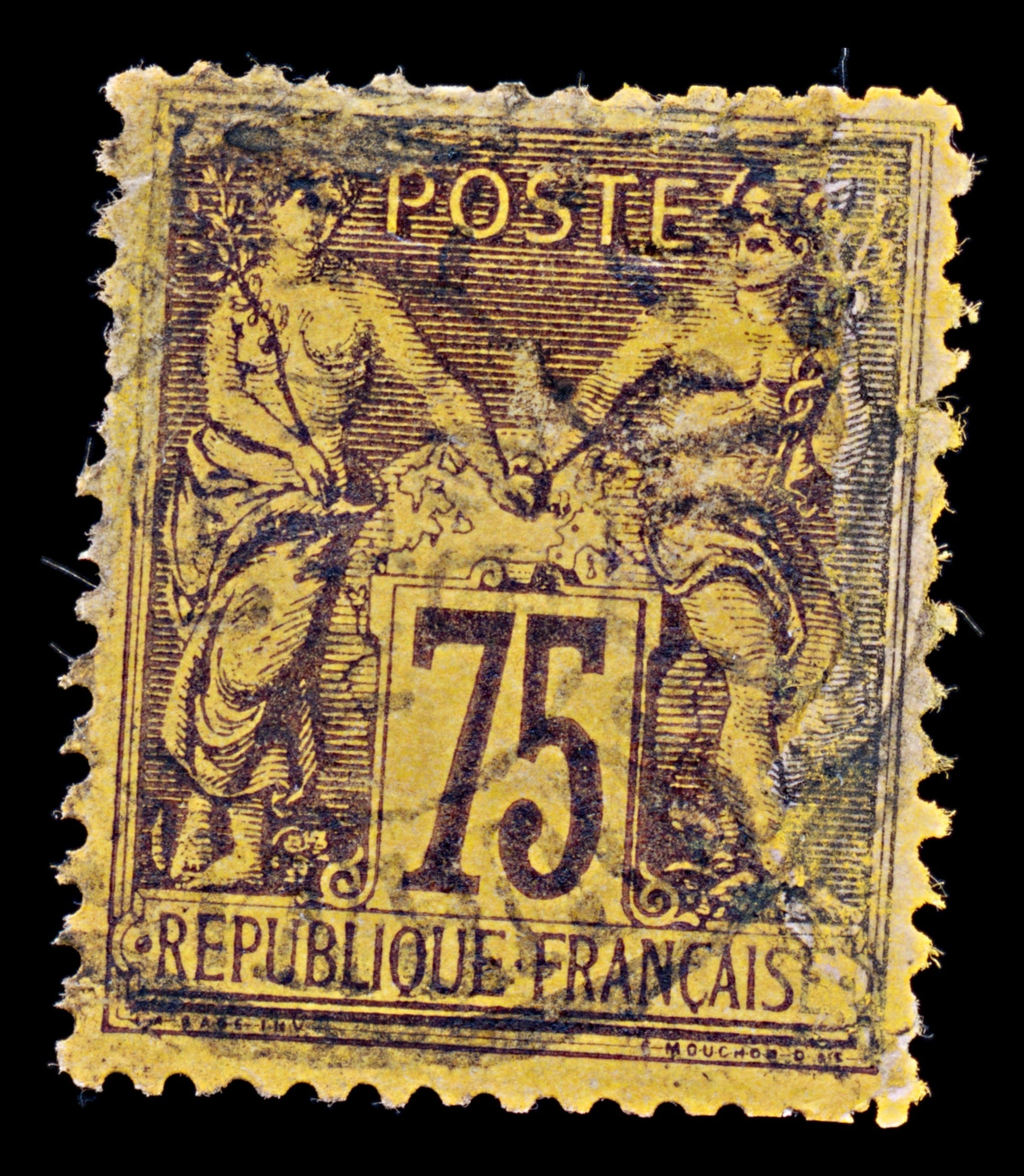 7965: France SG274 75c Brown 1890 Sc#102a Used C£50