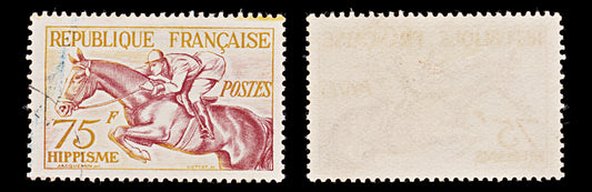7967: France SG1190 75F Orange & Brown carmine 1953 Sc#705 Mi983 Used C£18