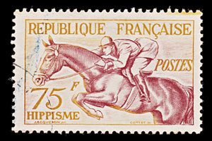 7967: France SG1190 75F Orange & Brown carmine 1953 Sc#705 Mi983 Used C£18