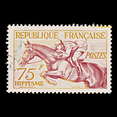 7967: France SG1190 75F Orange & Brown carmine 1953 Sc#705 Mi983 Used C£18, view 3