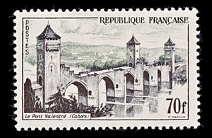 7968: France SG1268b 70F Black & Green 1957 Sc#839 Mi1147 Mint MH C£29
