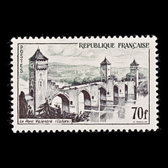 7968: France SG1268b 70F Black & Green 1957 Sc#839 Mi1147 Mint MH C£29, view 3