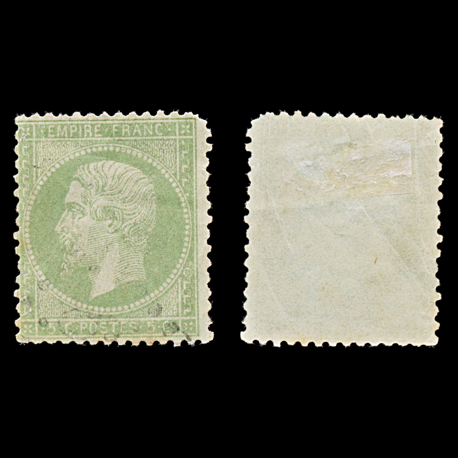 7974: France SG89 5c Green 1862 Sc#23 Mi19a Used C£13
