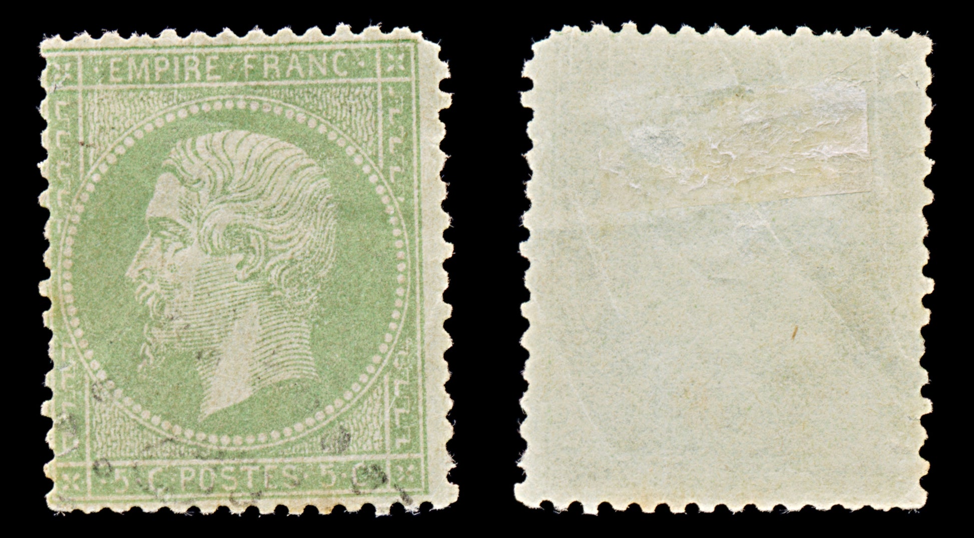 7974: France SG89 5c Green 1862 Sc#23 Mi19a Used C£13