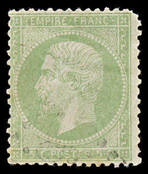 7974: France SG89 5c Green 1862 Sc#23 Mi19a Used C£13
