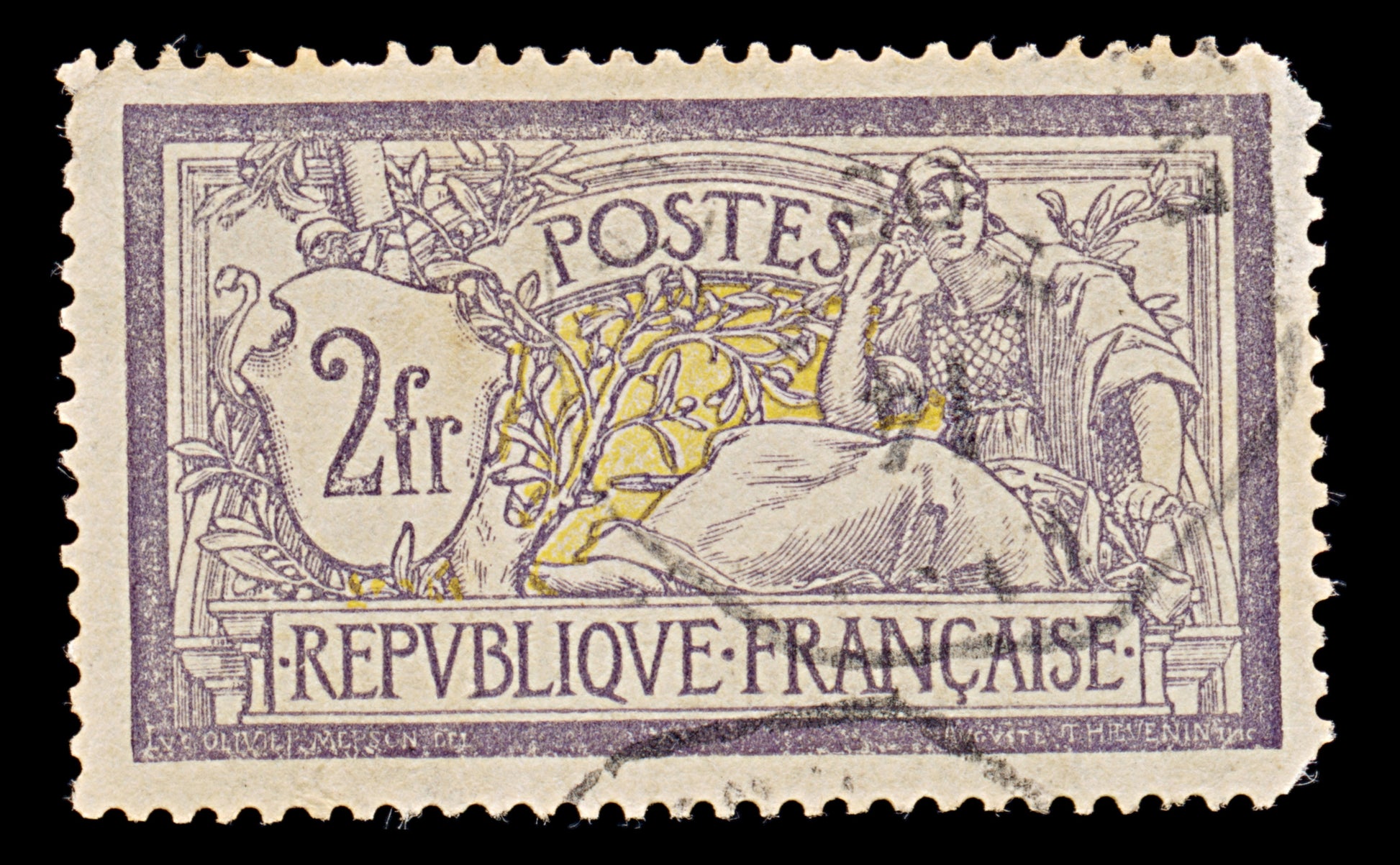 7979: France SG307 2F Violet & Yellow 1900 Sc#126 Mi99x Used C£100