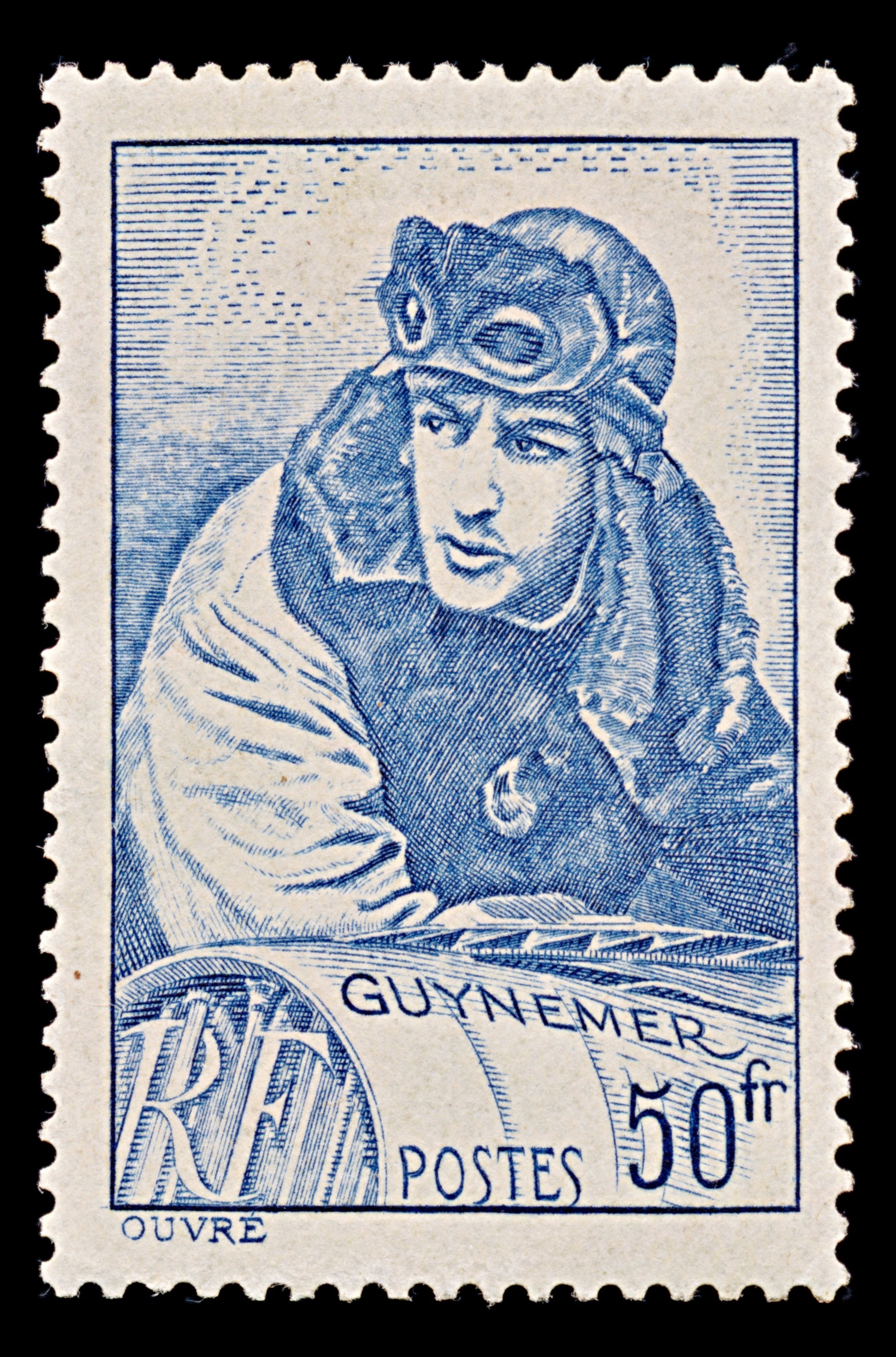 7980: France SG667a 50F Blue 1940 Sc#396 Mi474 Mint MNG C£12