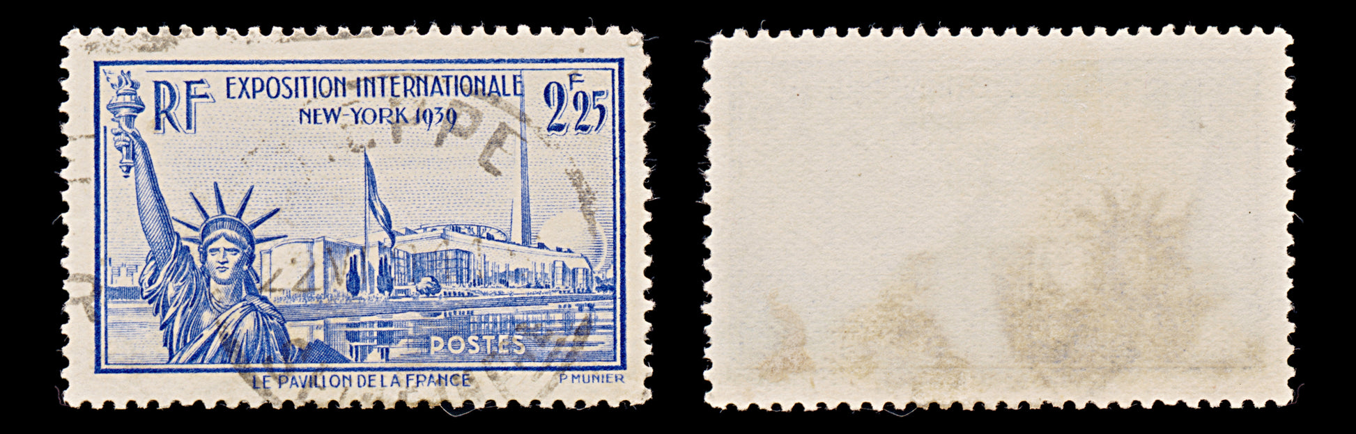 7981: France SG638 2.25F Violet ultramarine 1939 Sc#372 Mi444 Used C£8