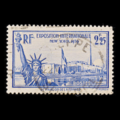 7981: France SG638 2.25F Violet ultramarine 1939 Sc#372 Mi444 Used C£8, view 3