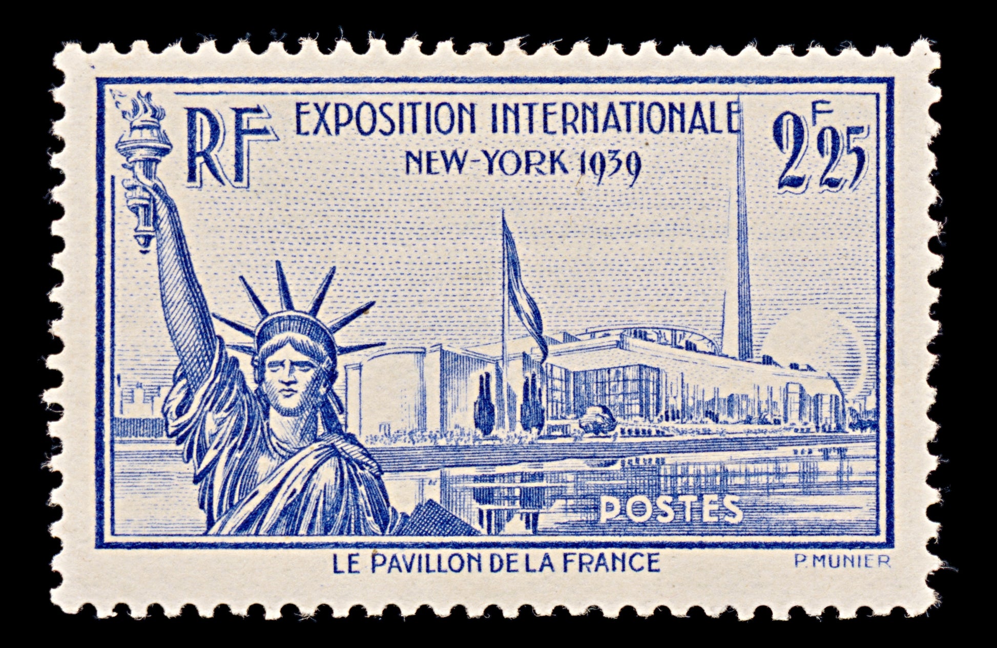 7983: France SG638 2.25F Violet ultramarine 1939 Sc#372 Mi444 Mint MH C£11