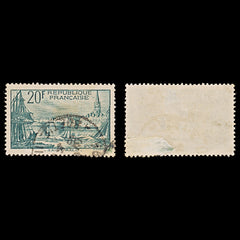 7988: France SG601 20F Black blue green 1938 Sc#347 Mi415 Used C£23, view 1