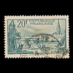 7988: France SG601 20F Black blue green 1938 Sc#347 Mi415 Used C£23, view 3