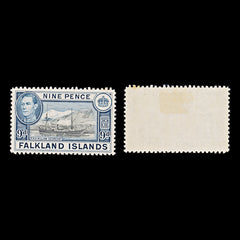 7990: Falkland Islands SG157 9d Black & Grey blue 1938 Sc#90 Mi87 Mint MH C£28, view 2