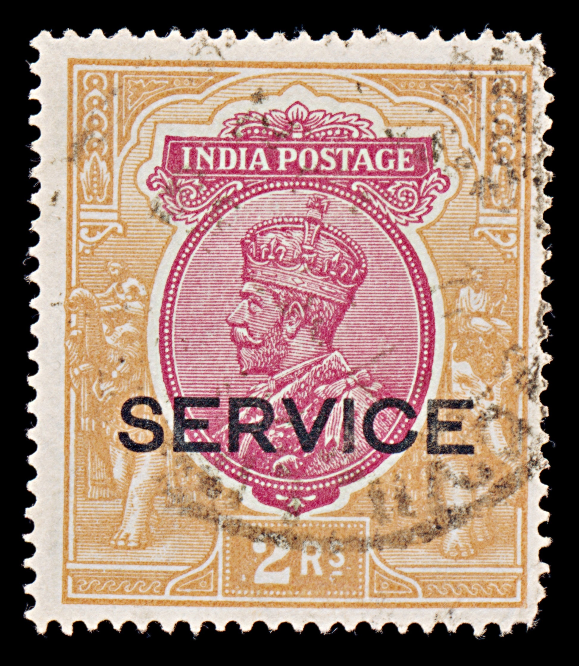 7999: India SGO118 2R Orange & Carmine 1930 Sc#O91 MiD83 Used C£16