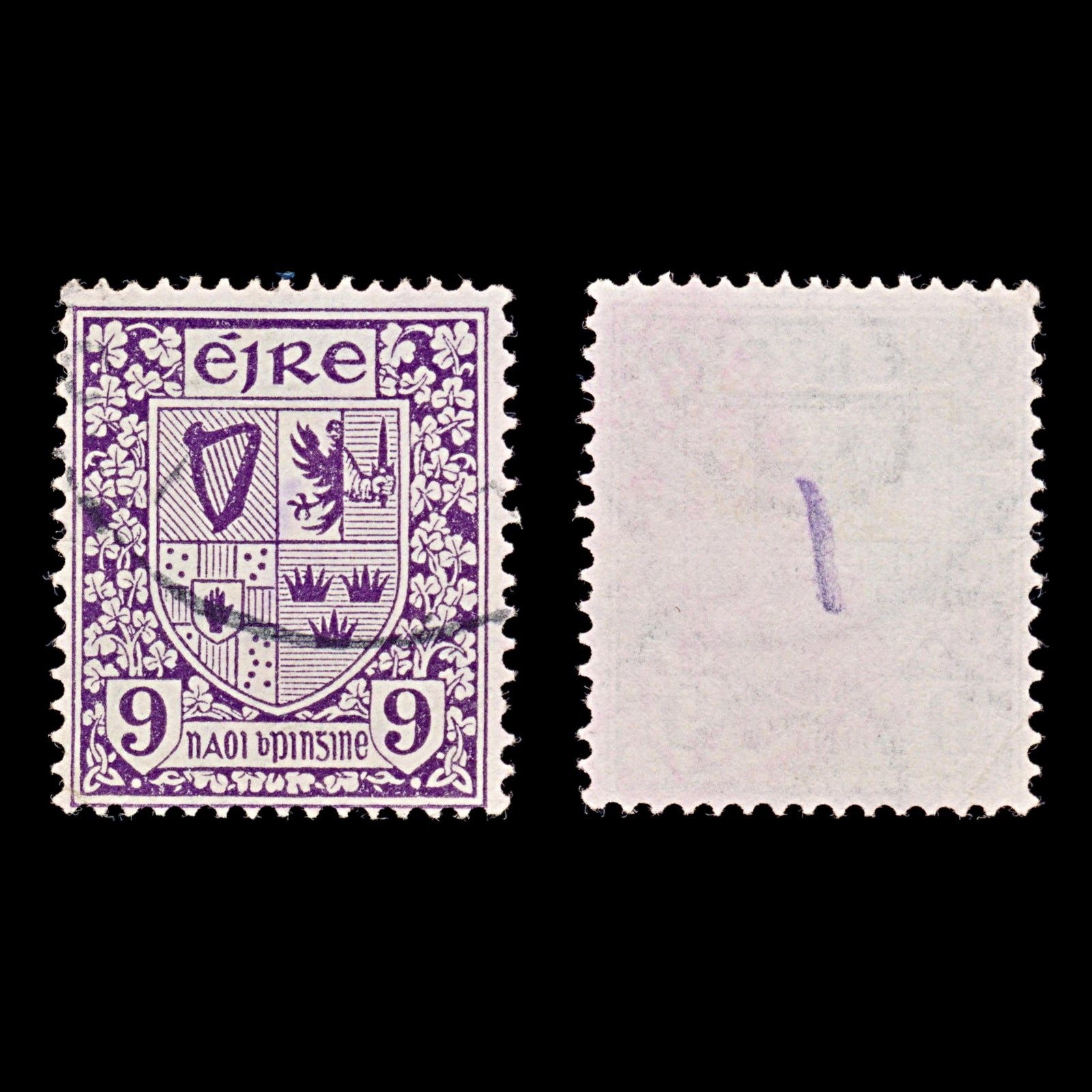 8001: Ireland SG80 9d Deep violet 1923 Sc#74 Mi49A Used C£22