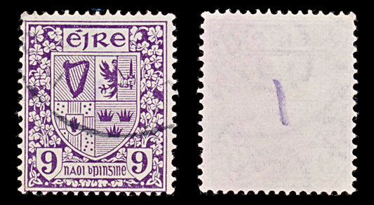 8001: Ireland SG80 9d Deep violet 1923 Sc#74 Mi49A Used C£22