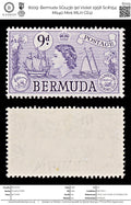 8009: Bermuda SG143b 9d Violet 1958 Sc#154 Mi140 Mint MLH C£12