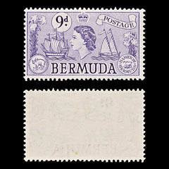 8009: Bermuda SG143b 9d Violet 1958 Sc#154 Mi140 Mint MLH C£12, view 2