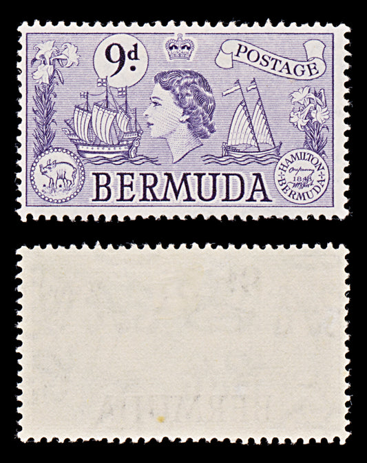 8009: Bermuda SG143b 9d Violet 1958 Sc#154 Mi140 Mint MLH C£12