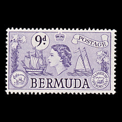 8009: Bermuda SG143b 9d Violet 1958 Sc#154 Mi140 Mint MLH C£12, view 3