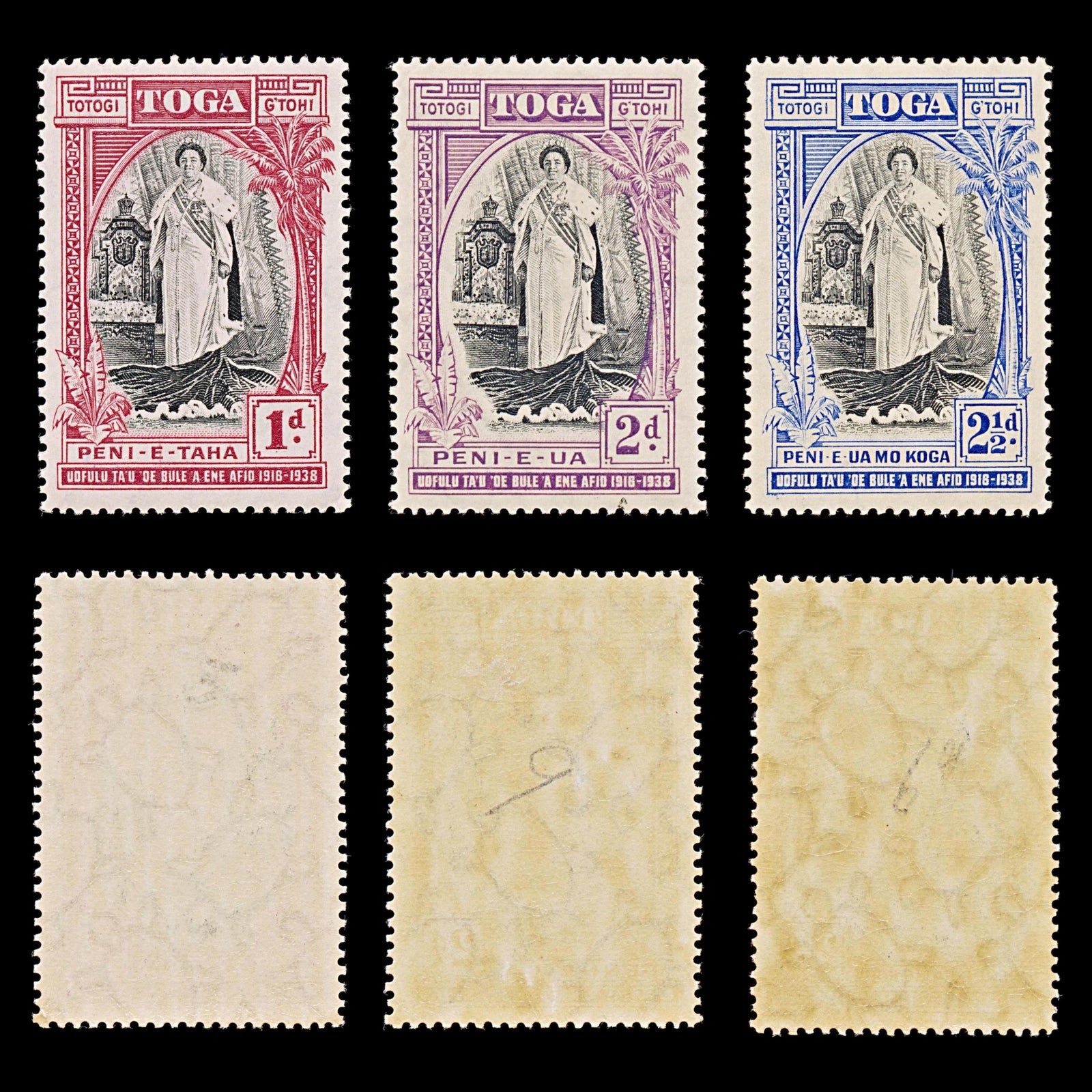 8022: Tonga SG71/73 Set of 3 1938 Sc#70/72 Mi70/72 Mint MNH C£40