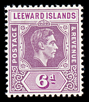 8032: Leeward Islands SG109 6d Purple 1938 Sc#110 Mi100a Mint MH C£35