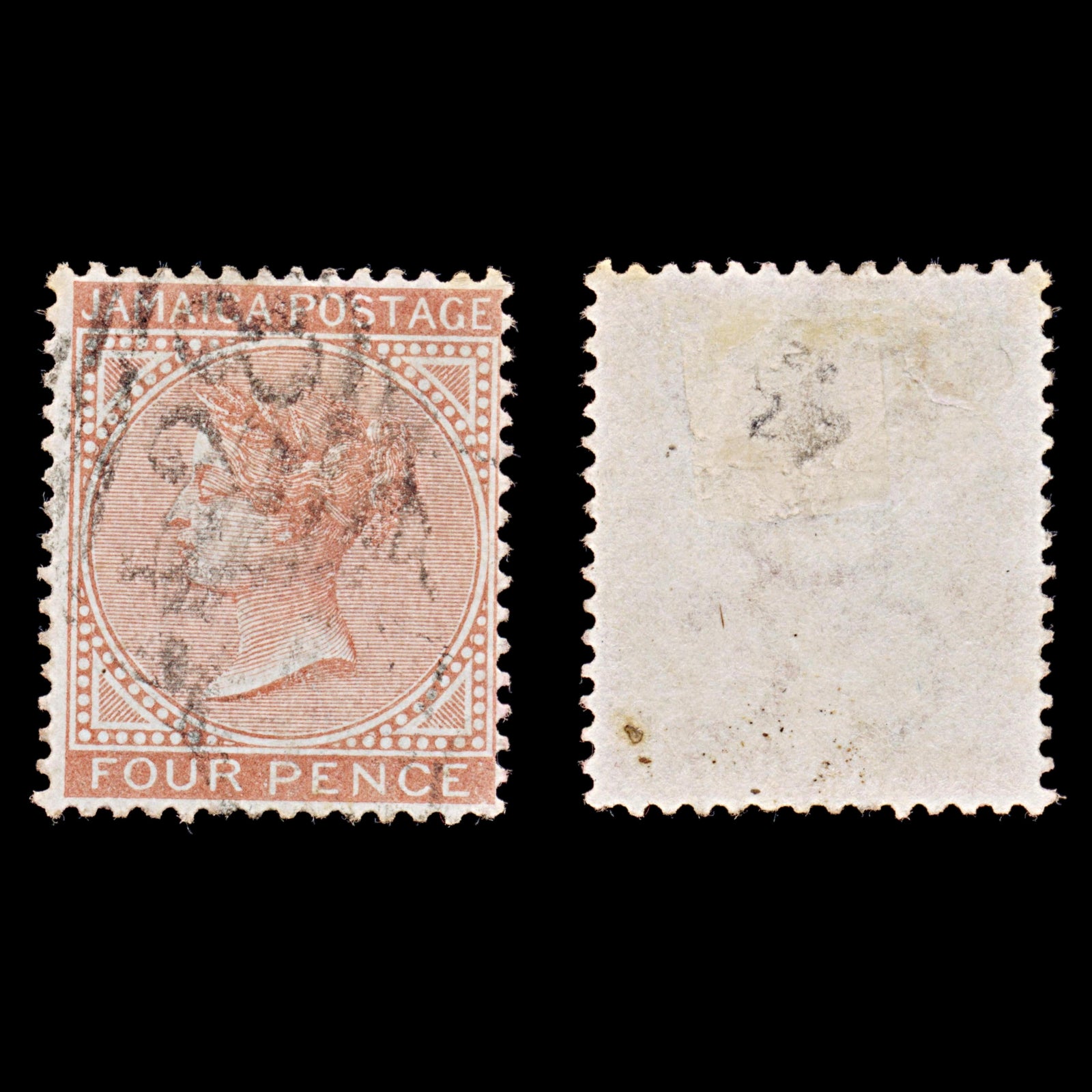 8039: Jamaica SG22 4d Red orange 1883 Sc#22a Used C£22