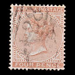 8039: Jamaica SG22 4d Red orange 1883 Sc#22a Used C£22, view 3
