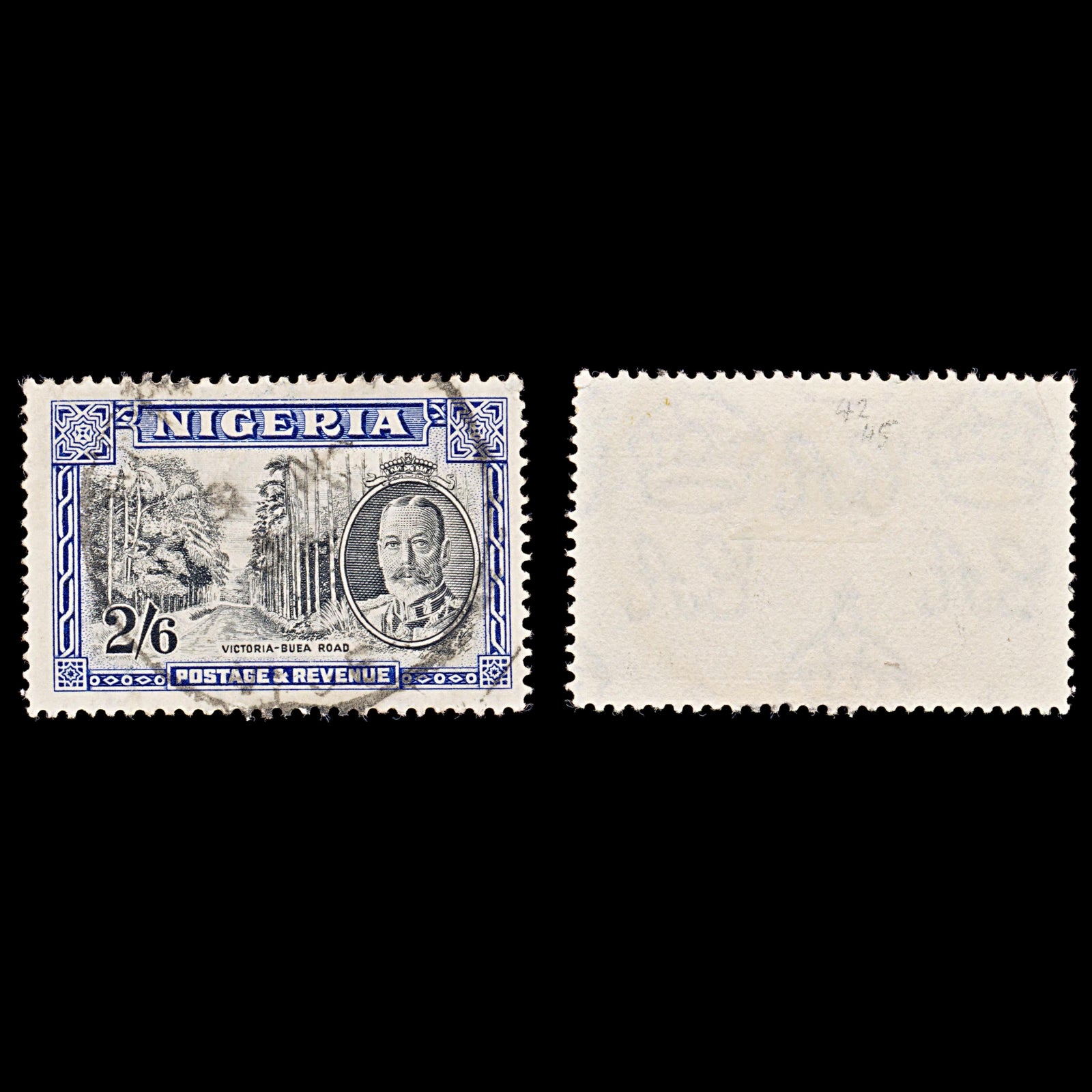 8043: Nigeria SG42 2s6d Blue & Black 1936 Sc#46 Mi39 Used C£45