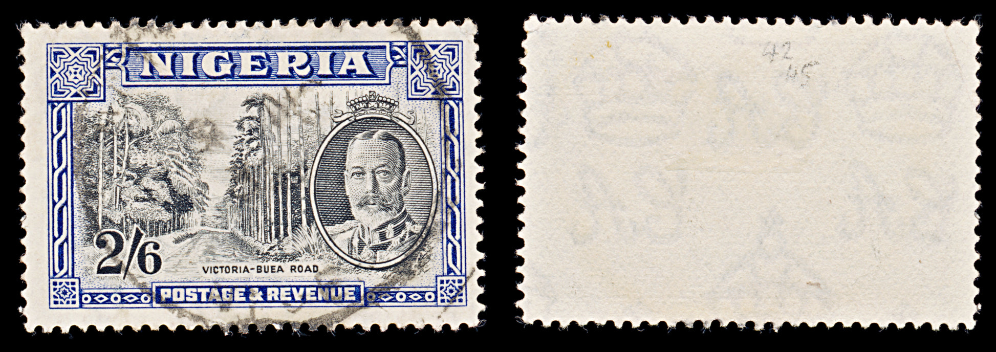8043: Nigeria SG42 2s6d Blue & Black 1936 Sc#46 Mi39 Used C£45