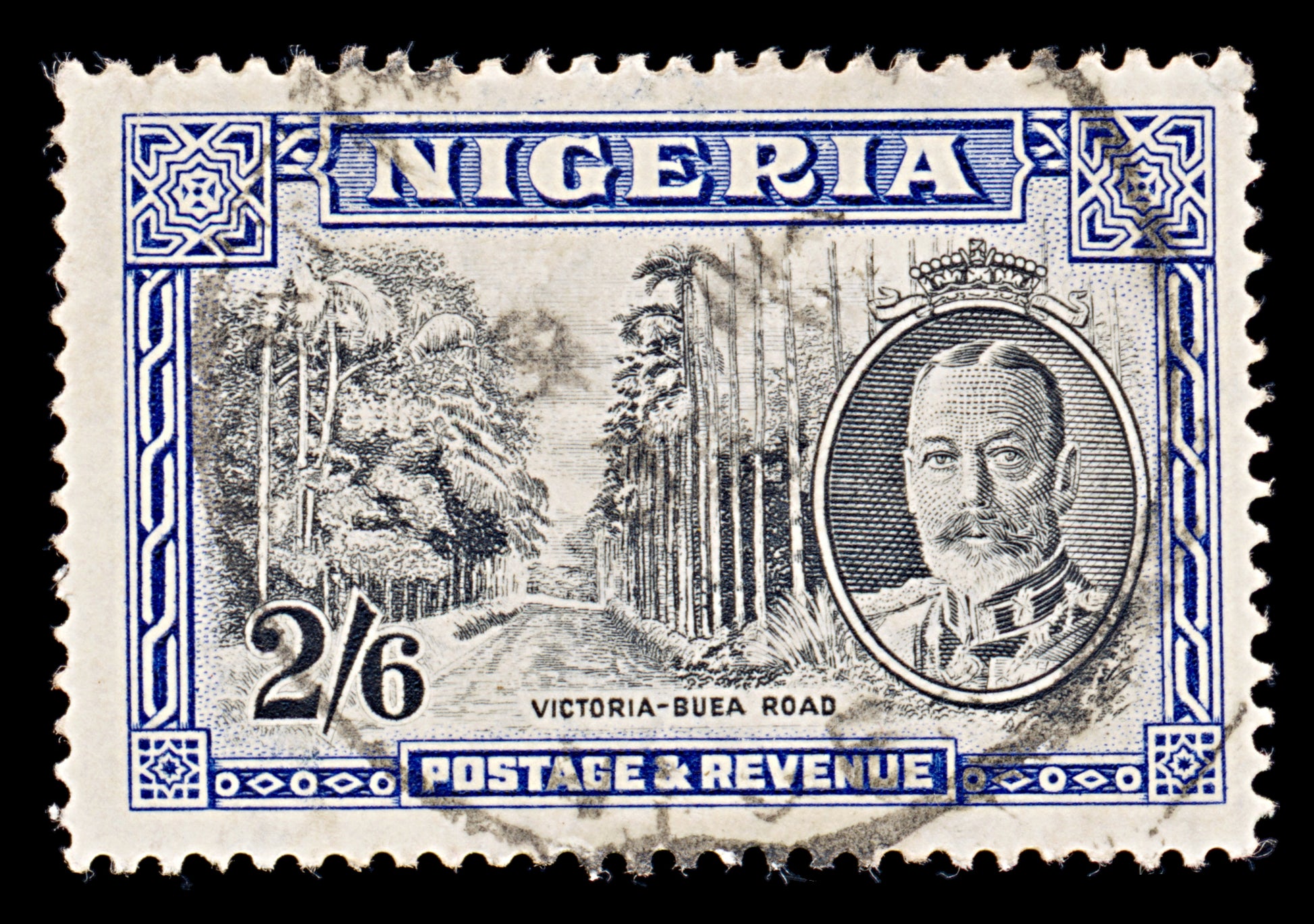 8043: Nigeria SG42 2s6d Blue & Black 1936 Sc#46 Mi39 Used C£45