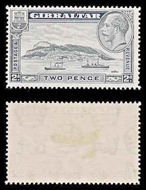 8044: Gibraltar SG112 2d Pale grey 1932 Sc#98 Mi98A Mint MH C£14