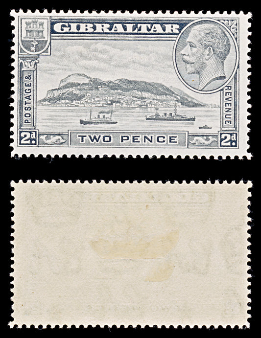 8044: Gibraltar SG112 2d Pale grey 1932 Sc#98 Mi98A Mint MH C£14