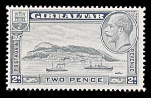 8044: Gibraltar SG112 2d Pale grey 1932 Sc#98 Mi98A Mint MH C£14