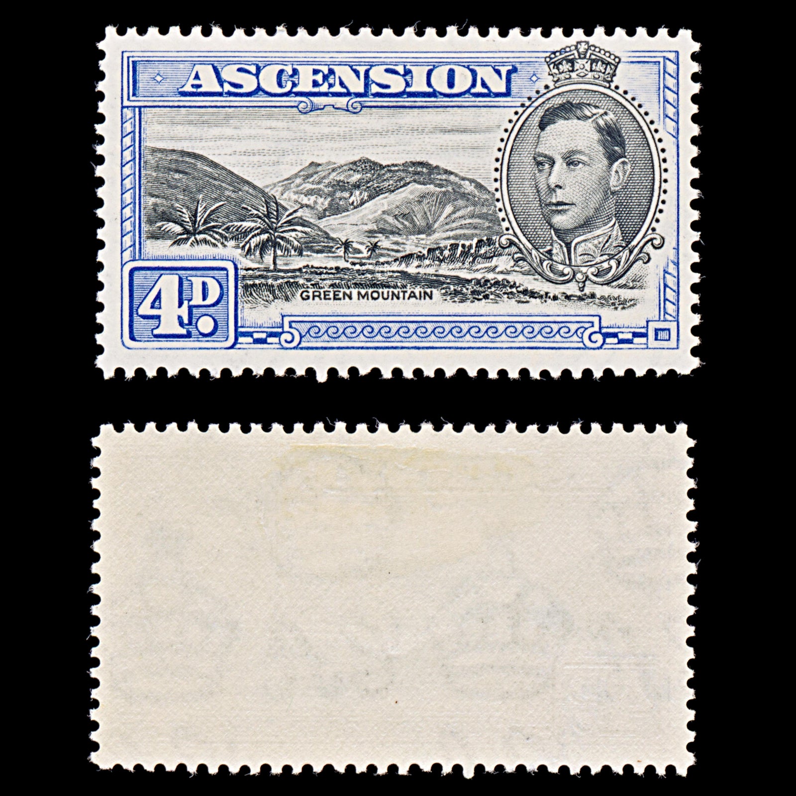 8050: Ascension Island SG42c 4d Black & Blue 1940 Sc#44Bd Mi47A Mint MLH C£18