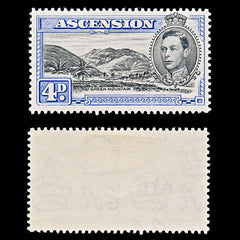 8050: Ascension Island SG42c 4d Black & Blue 1940 Sc#44Bd Mi47A Mint MLH C£18, view 1
