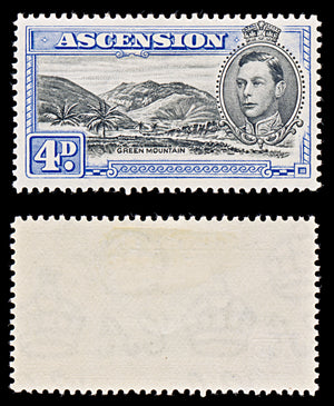 8050: Ascension Island SG42c 4d Black & Blue 1940 Sc#44Bd Mi47A Mint MLH C£18