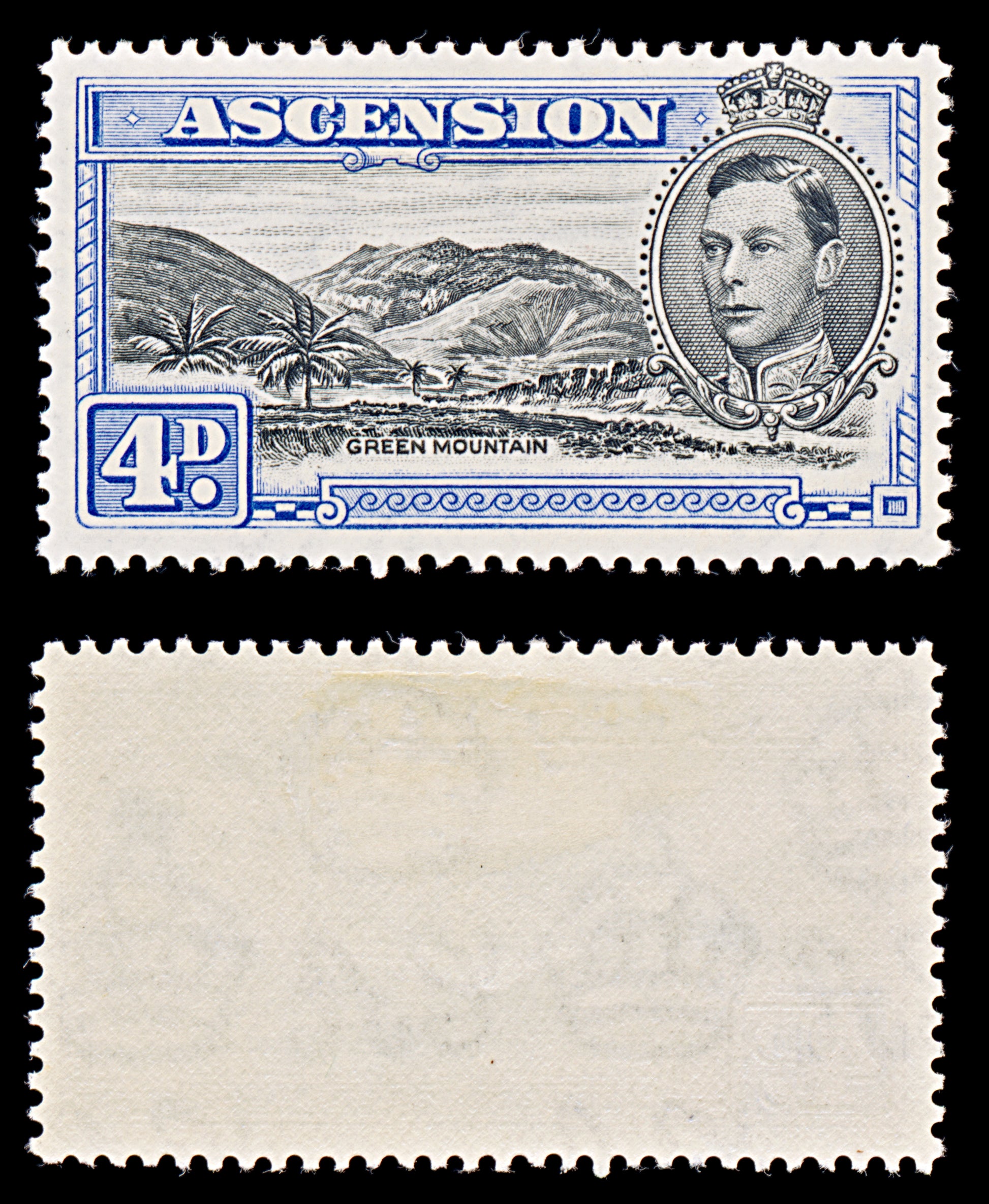 8050: Ascension Island SG42c 4d Black & Blue 1940 Sc#44Bd Mi47A Mint MLH C£18